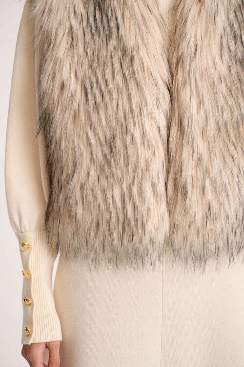Luisa Spagnoli Smorfia - Gilet in faux fur Vendita Calda