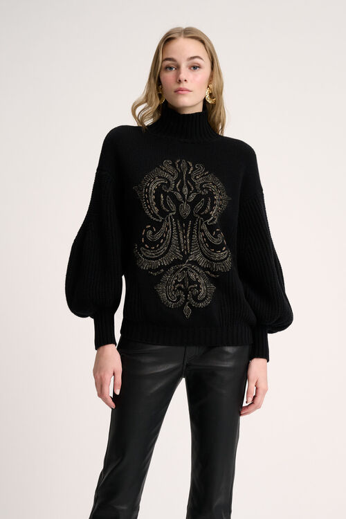 Luisa Spagnoli Colfiorito - Pullover ricamato Vendita Calda