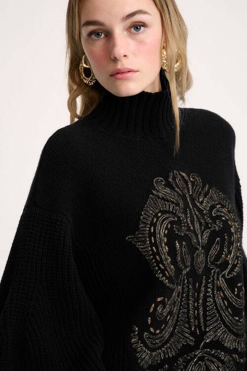 Luisa Spagnoli Colfiorito - Pullover ricamato Vendita Calda