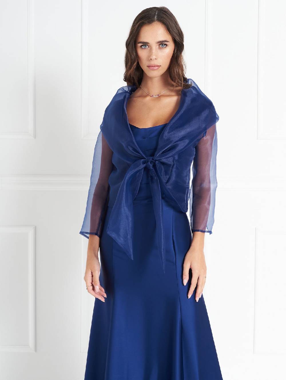 Rinascimento Coprispalle atelier in Organza Blu Shopping Online