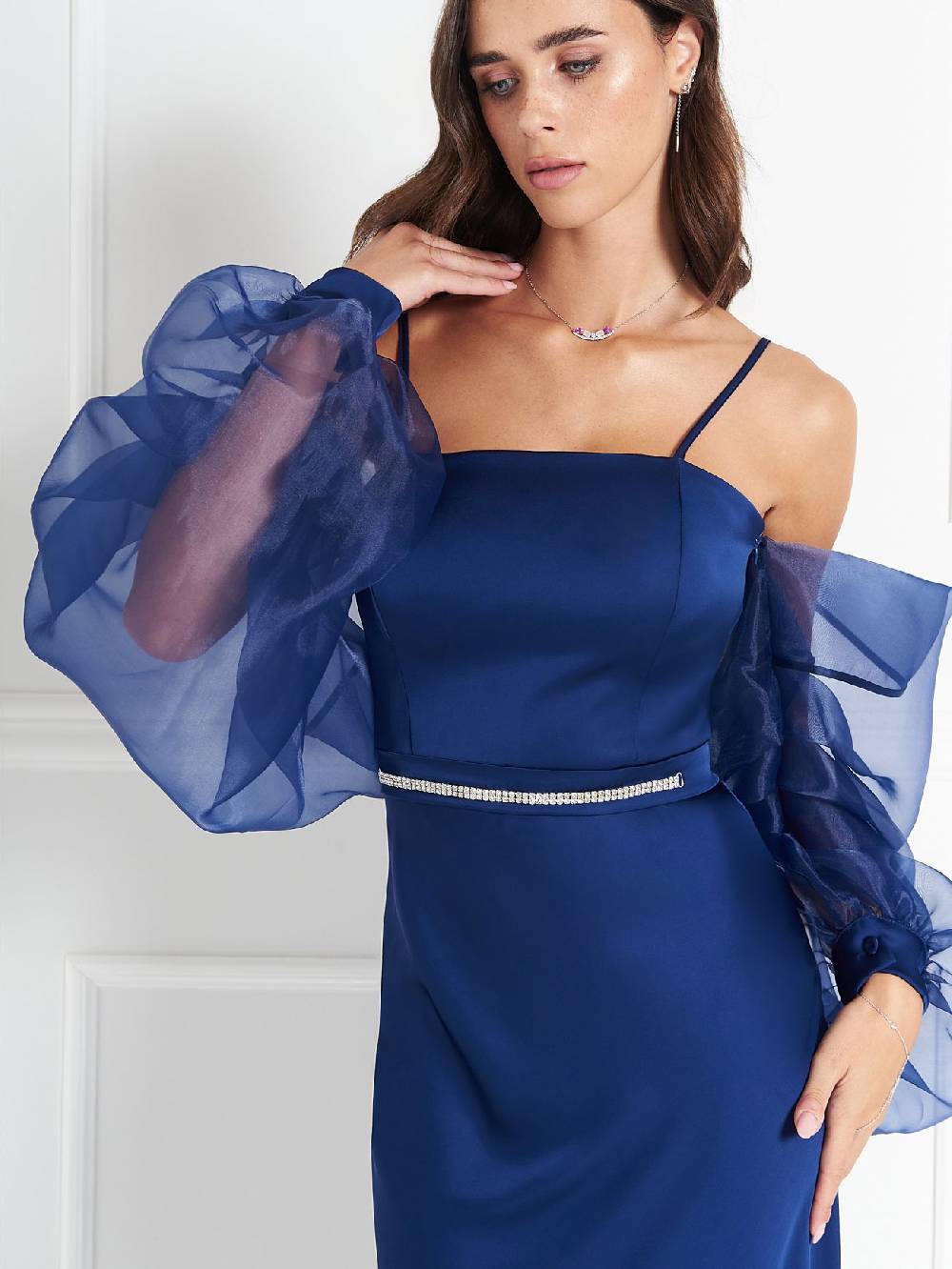 Rinascimento Abito atelier Blu con Maniche Balloon Affare Del Giorno