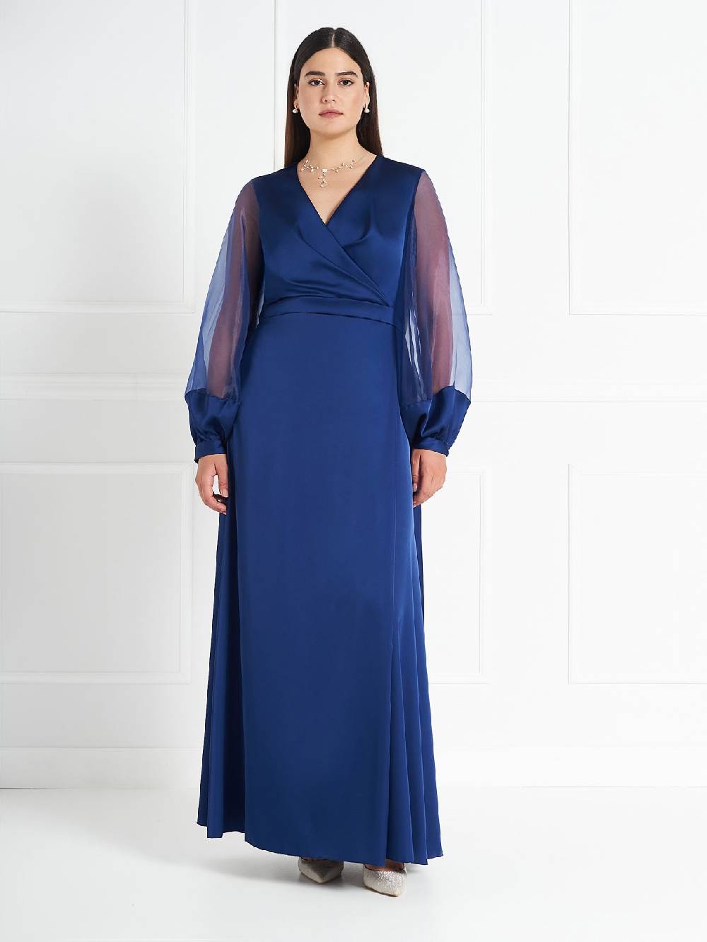 Rinascimento Abito Curvy atelier Blu Prezzo Ridotto