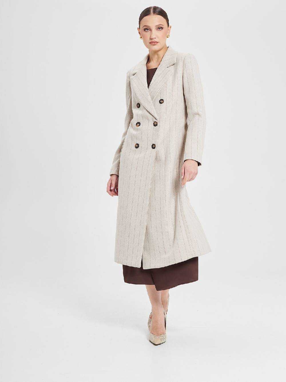 Rinascimento Cappotto Beige Spinato Online