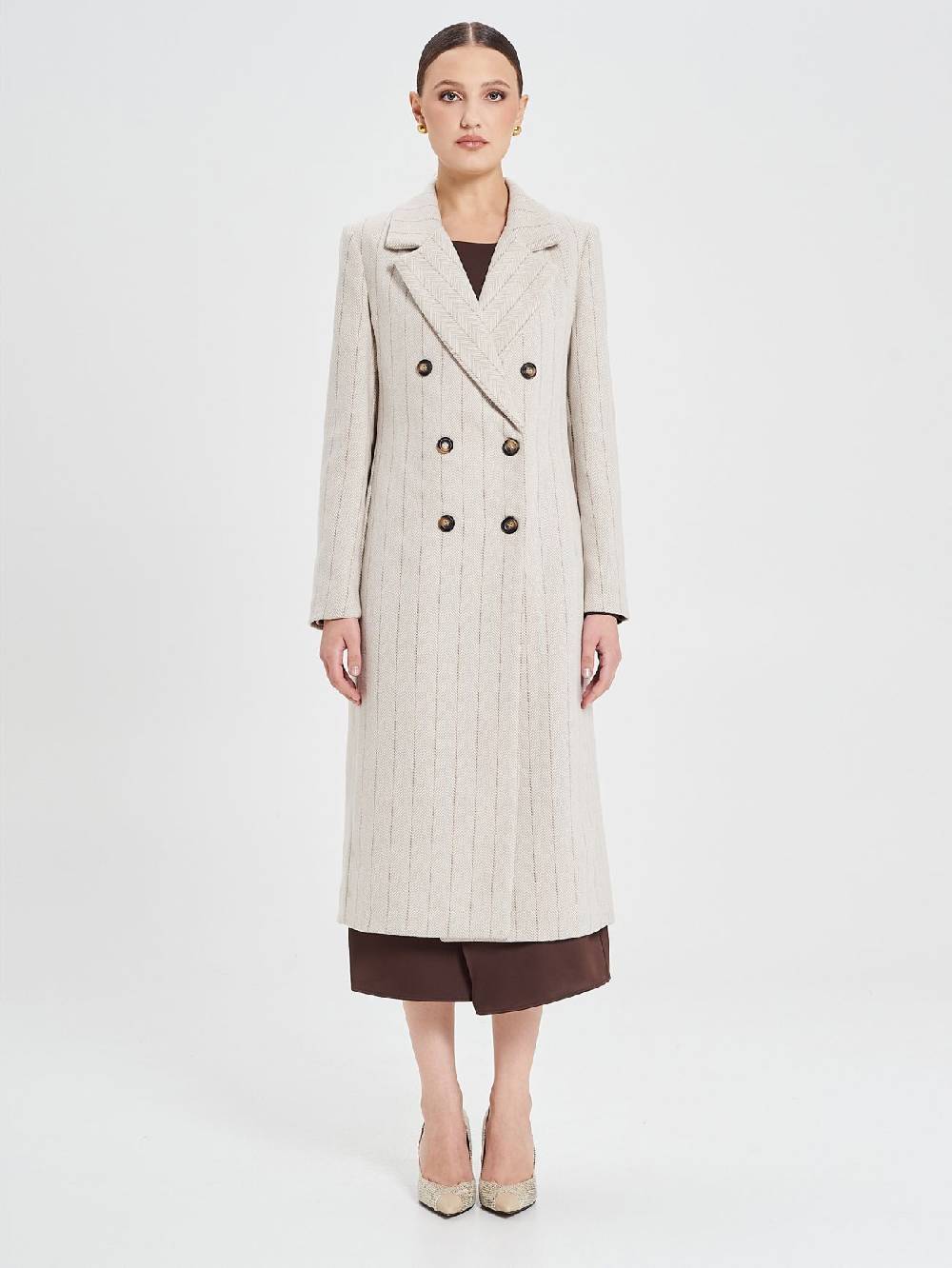 Rinascimento Cappotto Beige Spinato Online