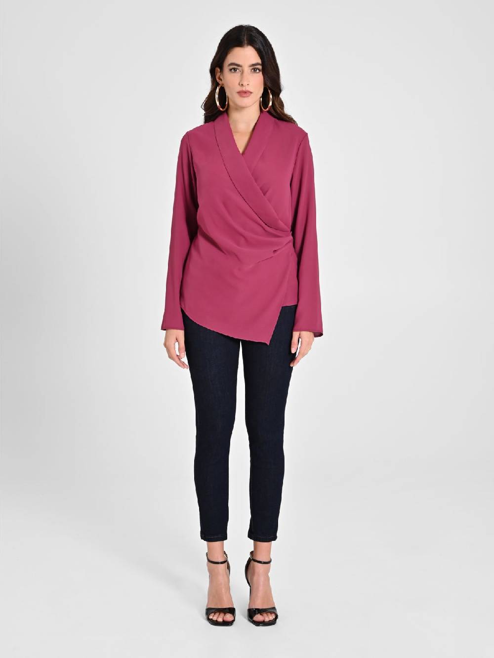 Rinascimento Blusa Bordeaux con Drappeggio Offerte