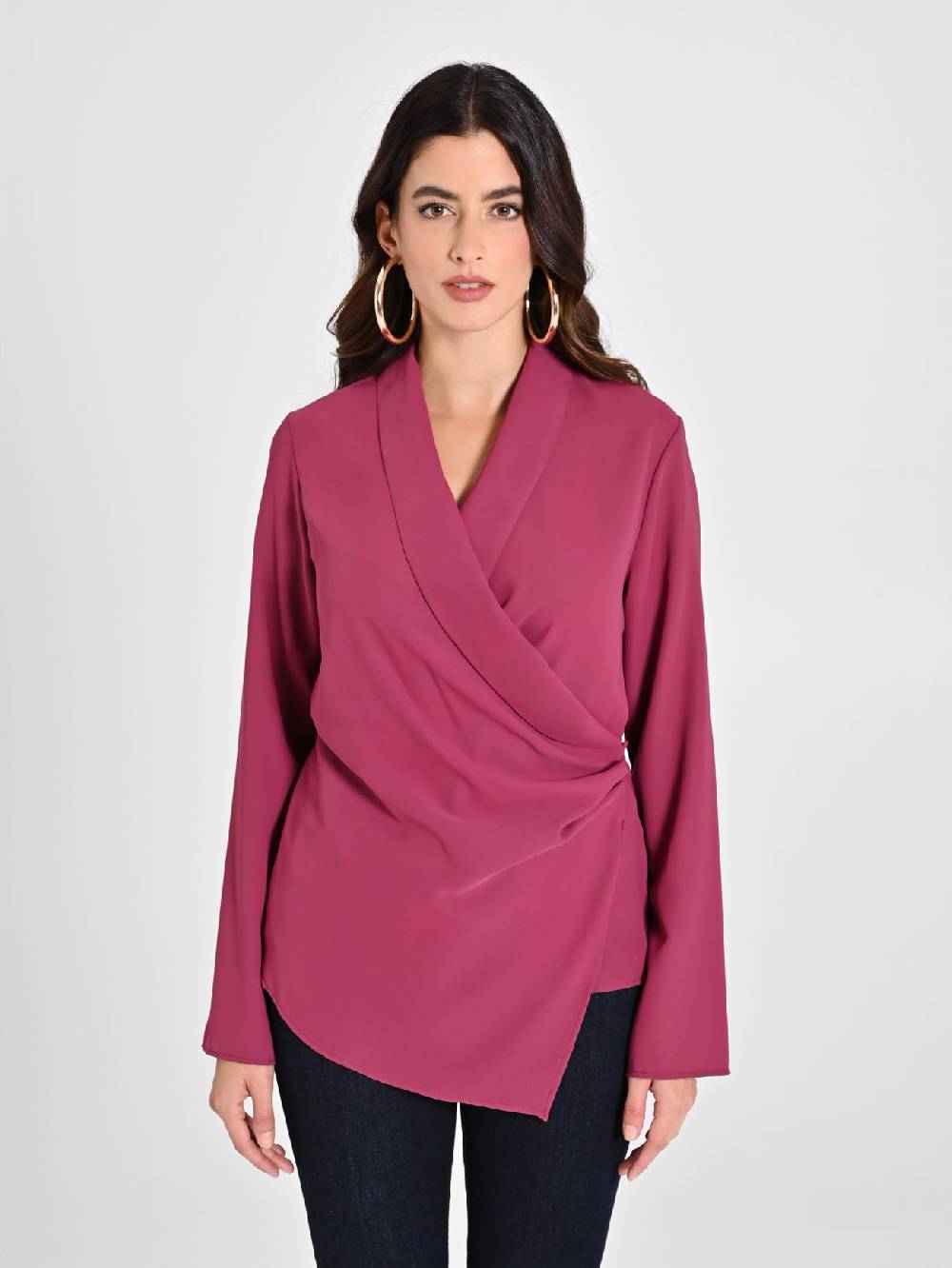 Rinascimento Blusa Bordeaux con Drappeggio Offerte