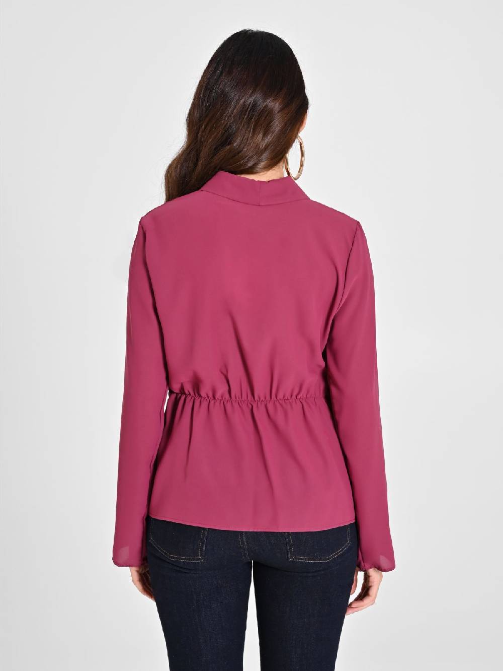 Rinascimento Blusa Bordeaux con Drappeggio Offerte