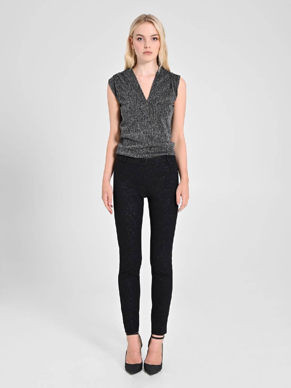 Rinascimento Pantaloni Glitter Neri Saldi Di Fabbrica