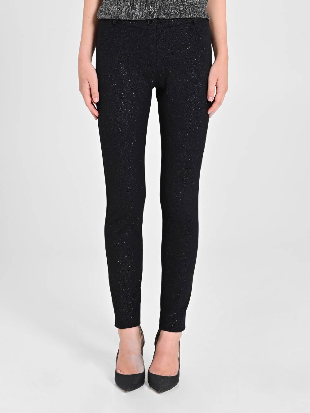 Rinascimento Pantaloni Glitter Neri Saldi Di Fabbrica