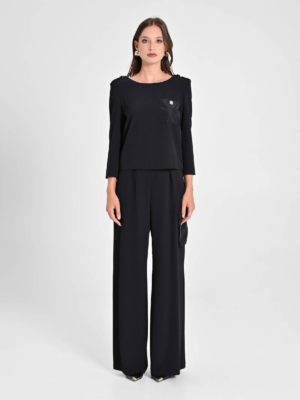 Rinascimento Blusa con Taschino in Taffetà Pezzi Unici