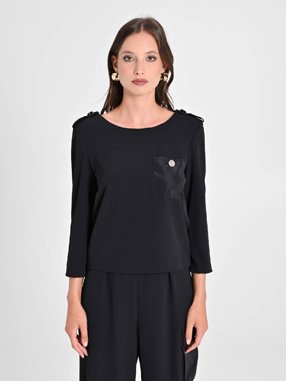 Rinascimento Blusa con Taschino in Taffetà Pezzi Unici