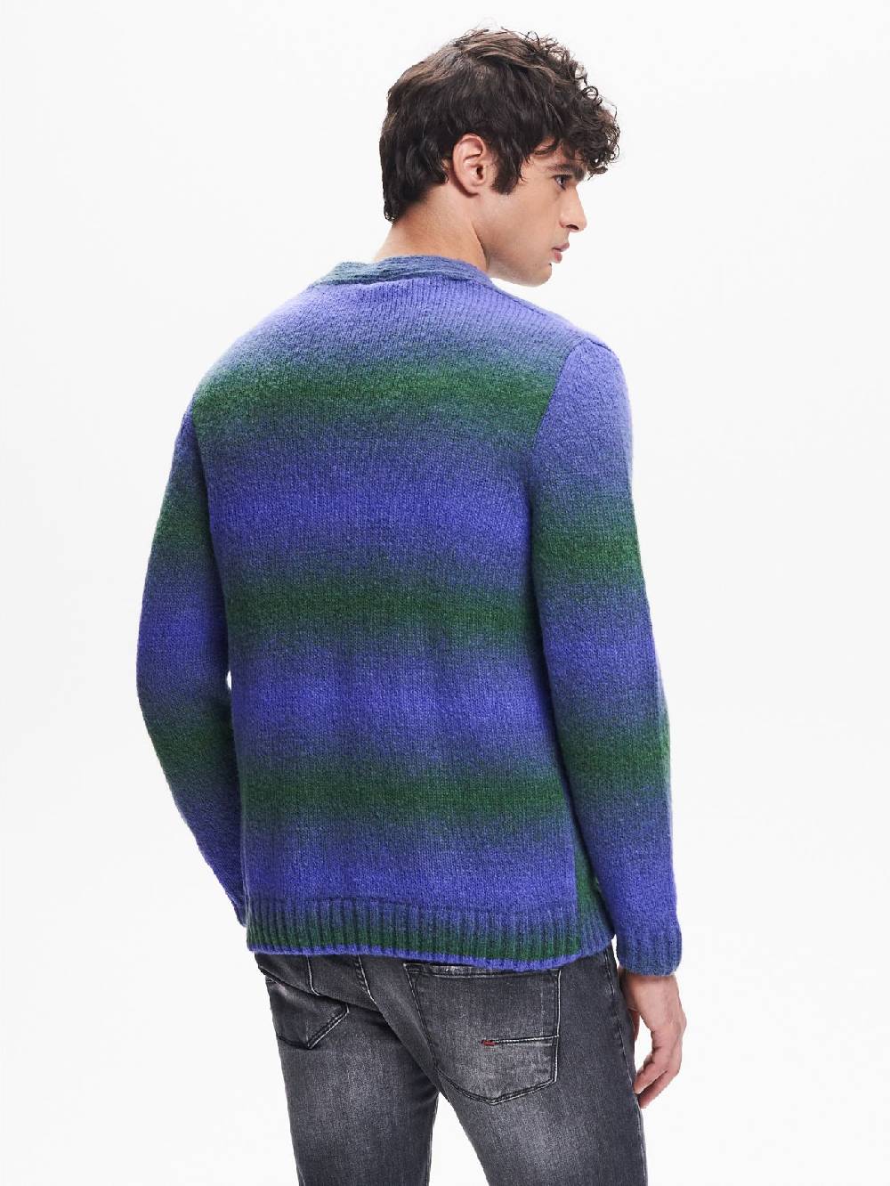 Rinascimento Cardigan Uomo effetto Degradè Verde QB24 Qualità Garantita