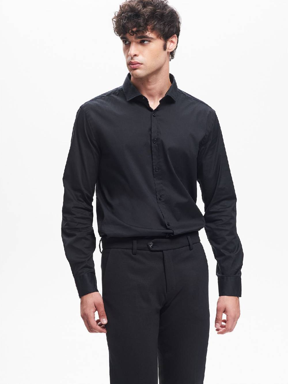 Rinascimento Camicia Popeline Uomo Collo alla Francese QB24 Fino Al -60%