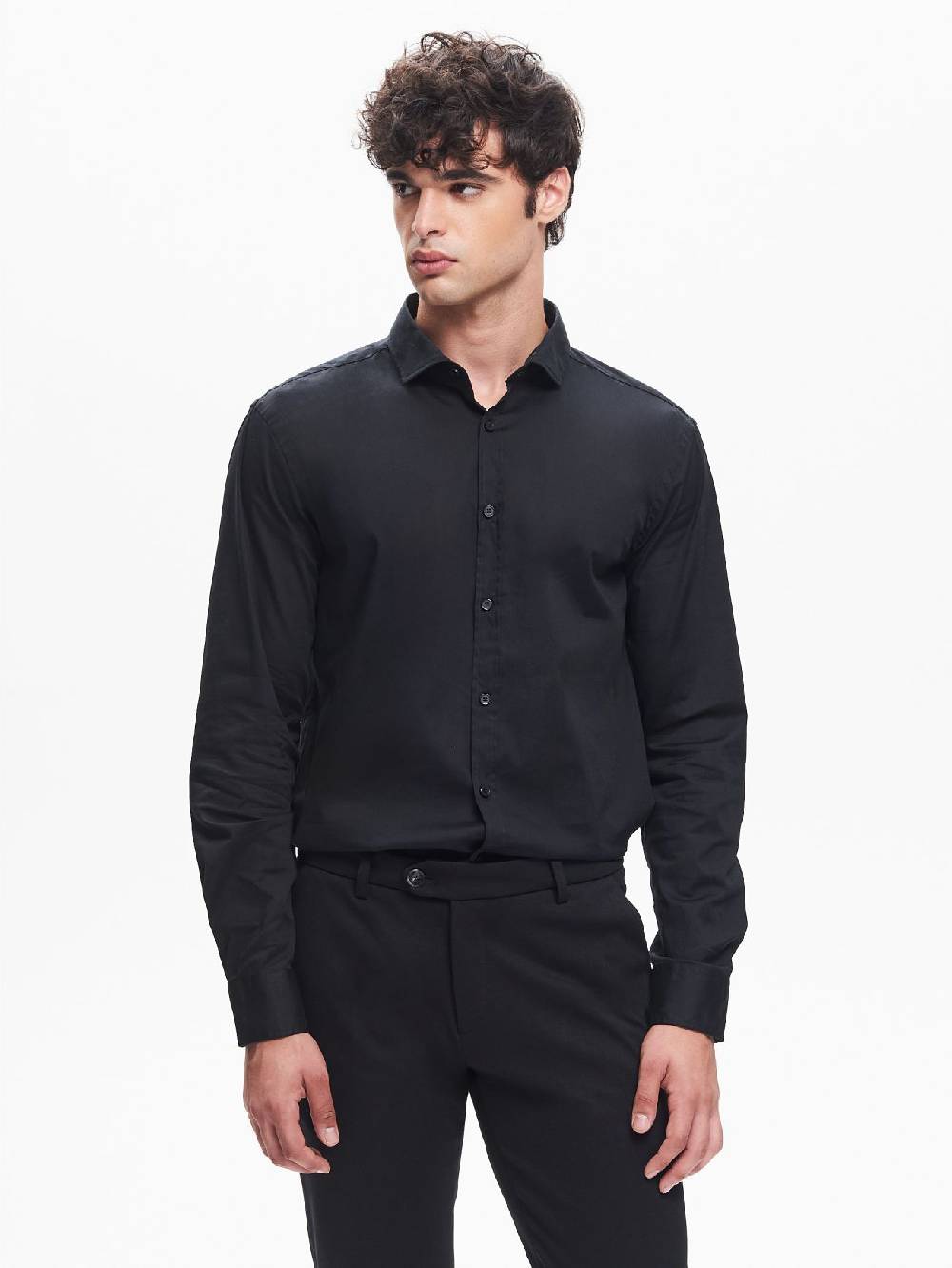 Rinascimento Camicia Popeline Uomo Collo alla Francese QB24 Fino Al -60%