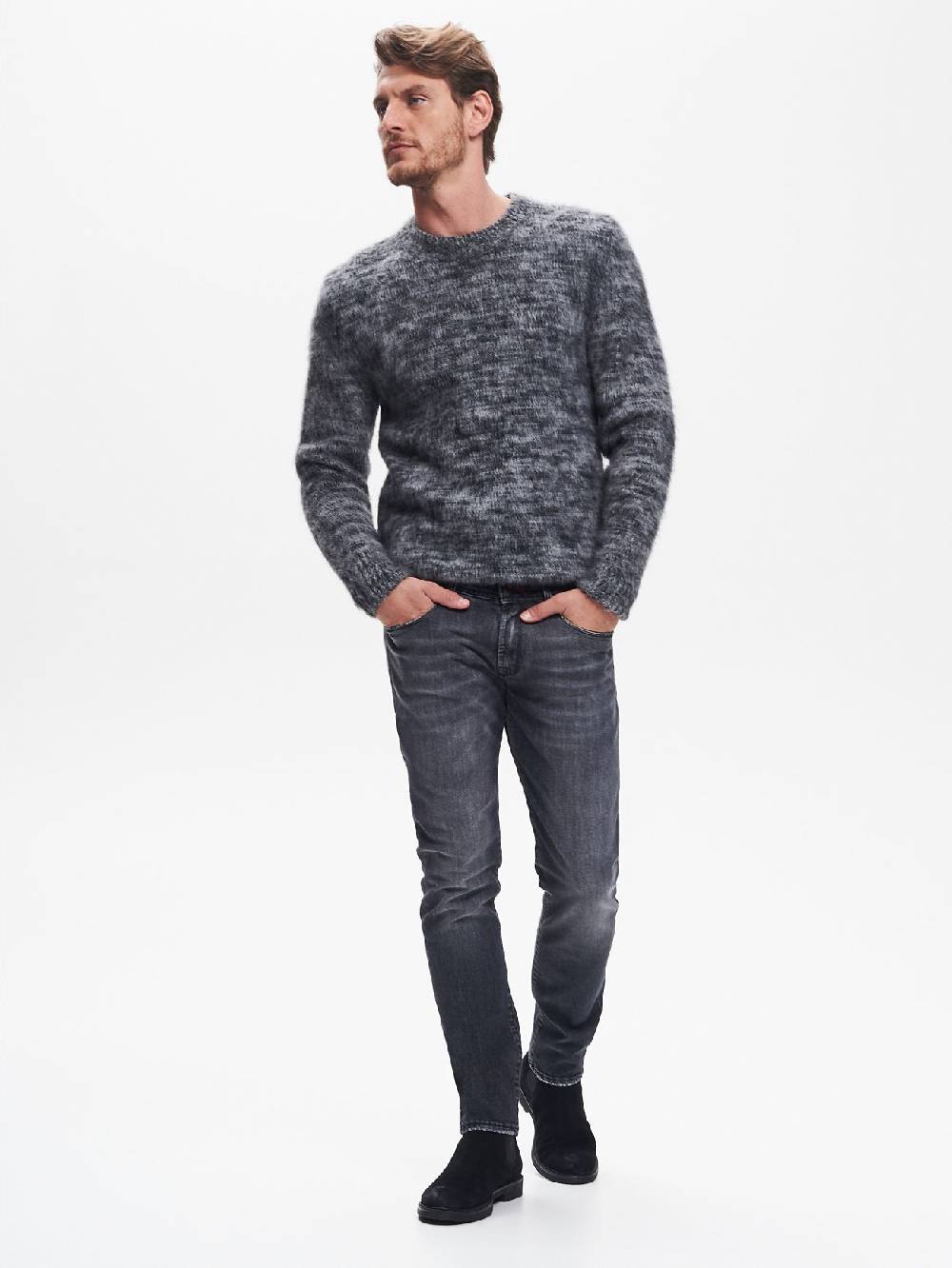 Rinascimento Jeans Regular-Fit Uomo Nero QB24 Convenienza