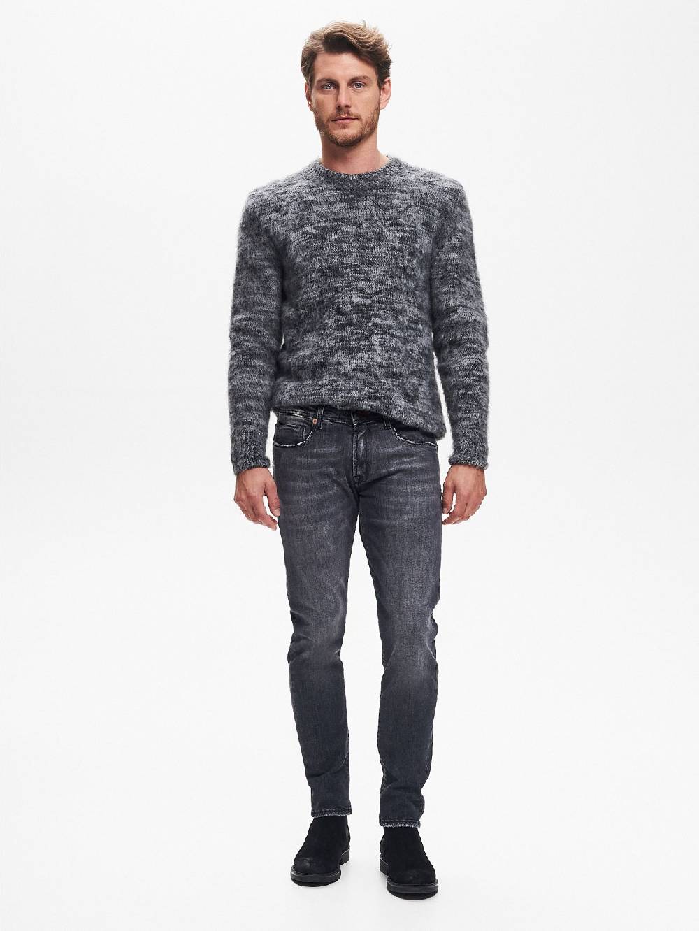 Rinascimento Jeans Regular-Fit Uomo Nero QB24 Convenienza