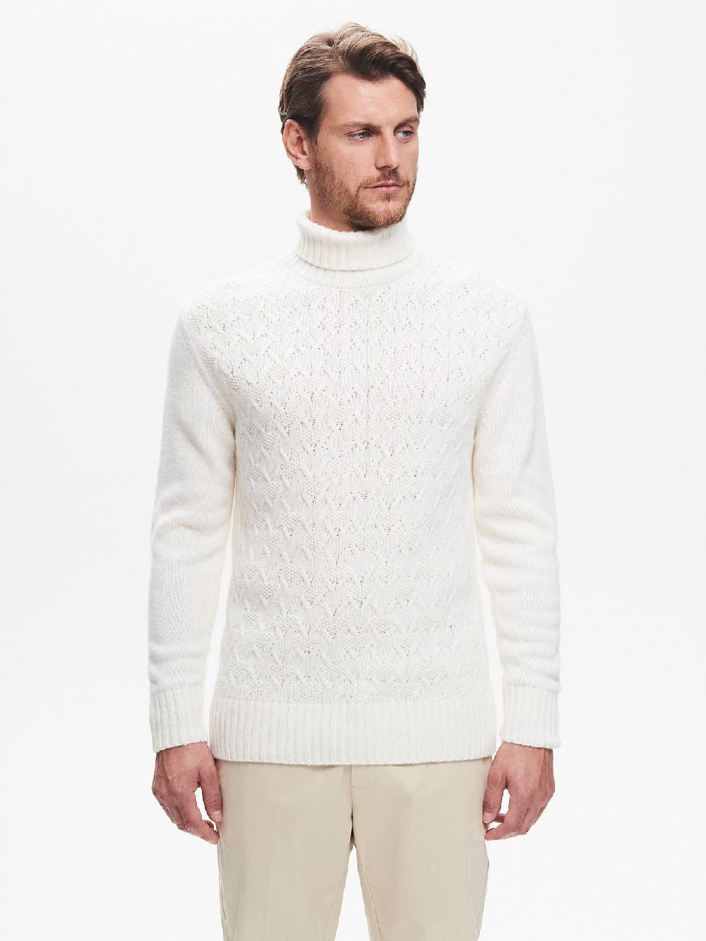 Rinascimento Maglione Dolcevita Uomo con Lavorazione QB24 Saldi