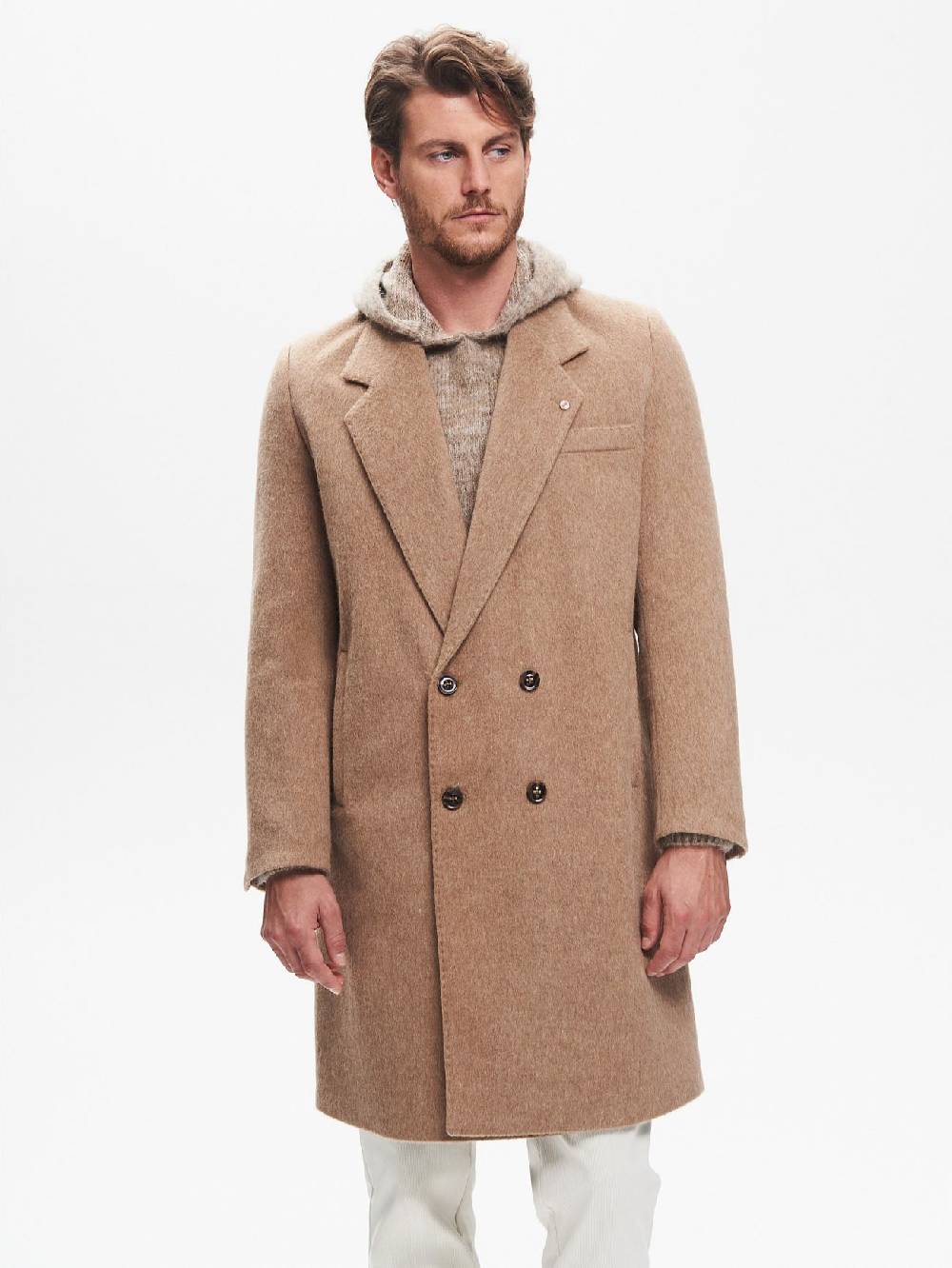 Rinascimento Cappotto Doppiopetto Uomo Over Spazzolato QB24 Offerte