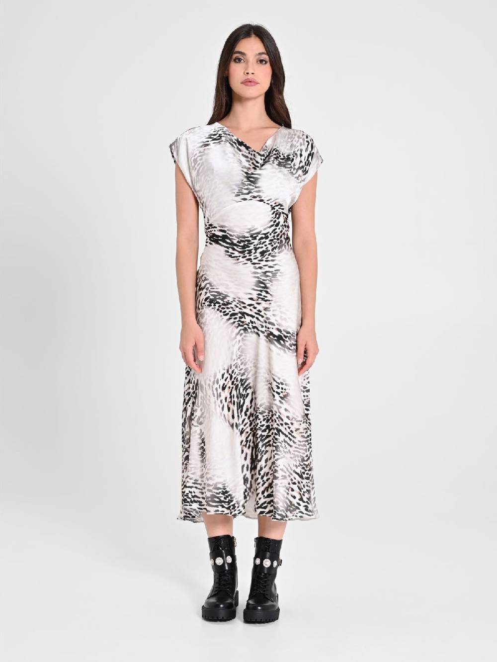 Rinascimento Abito Midi Animalier In Saldo