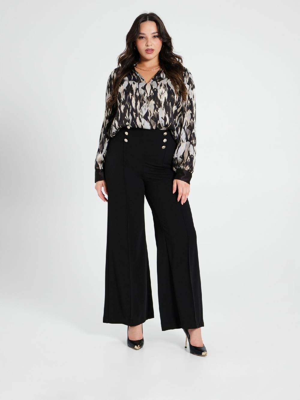 Rinascimento Pantaloni Curvy con Bottoni Dorati Novità