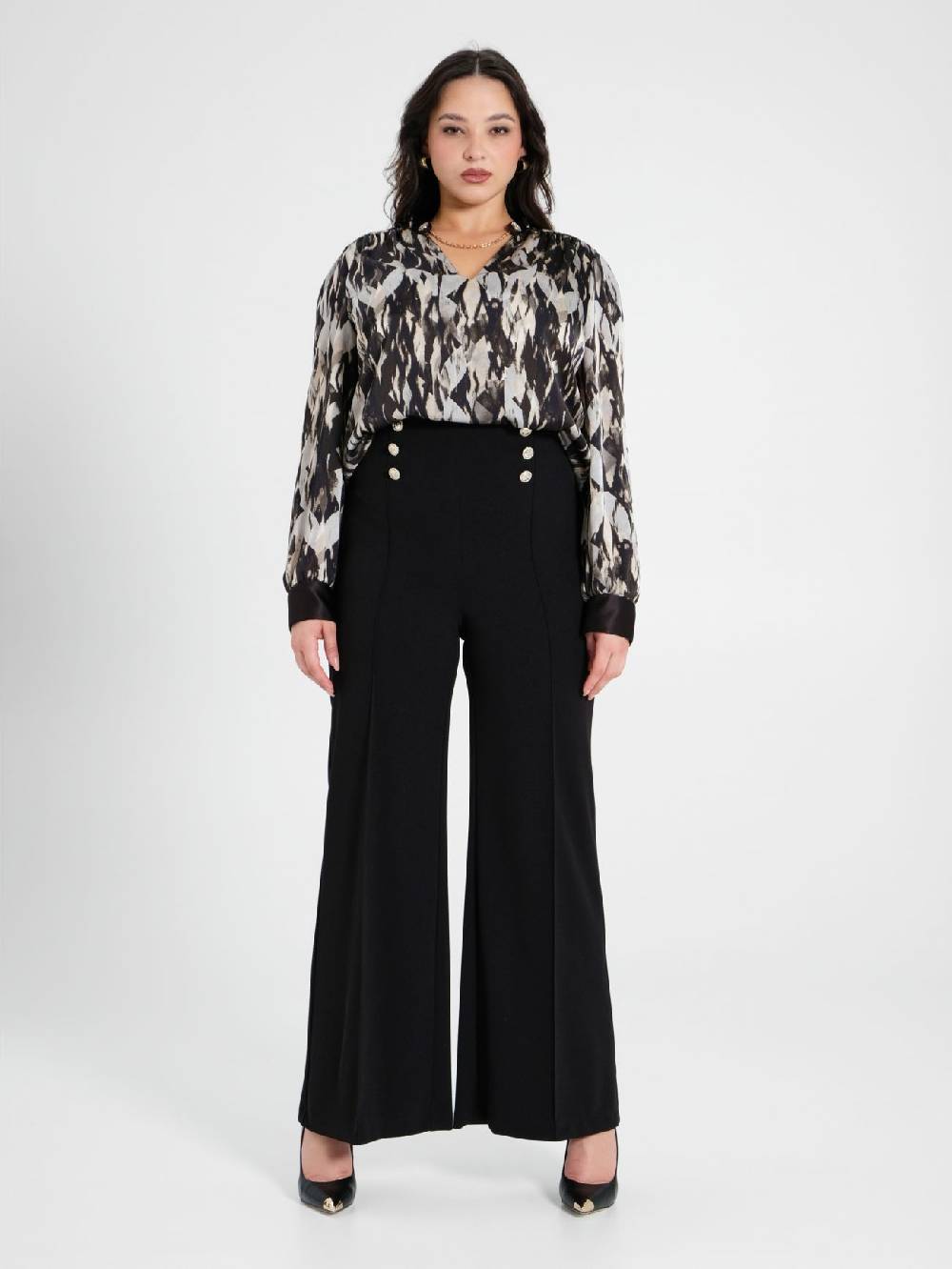 Rinascimento Pantaloni Curvy con Bottoni Dorati Novità