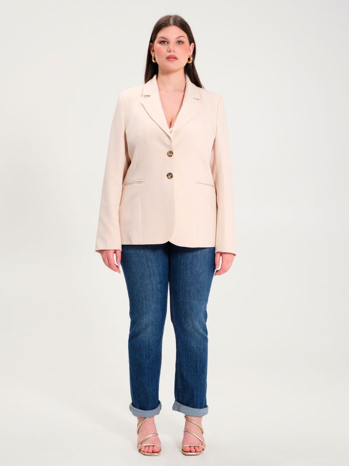 Rinascimento Giacca Curvy a Due Bottoni Beige Saldi