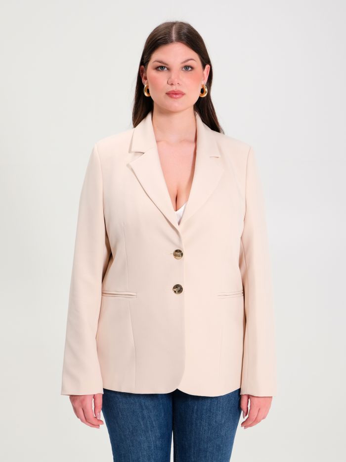 Rinascimento Giacca Curvy a Due Bottoni Beige Saldi