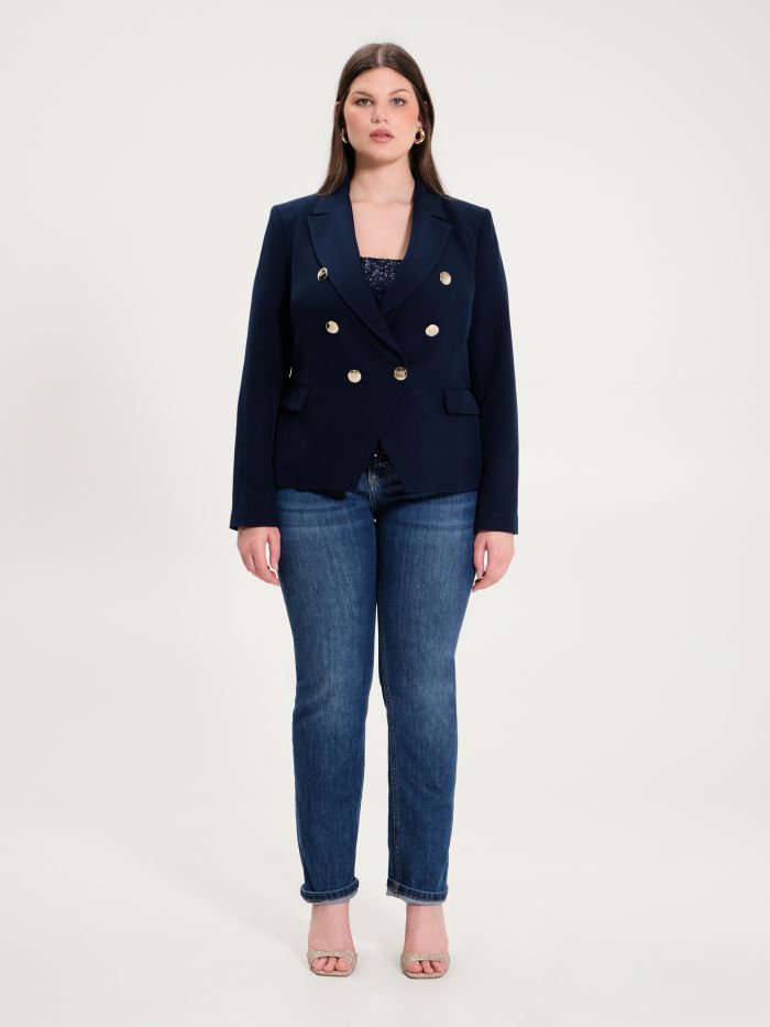 Rinascimento Giacca Curvy 6 Bottoni Blu Hotsell