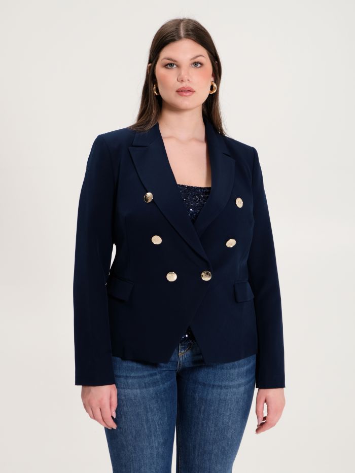 Rinascimento Giacca Curvy 6 Bottoni Blu Hotsell
