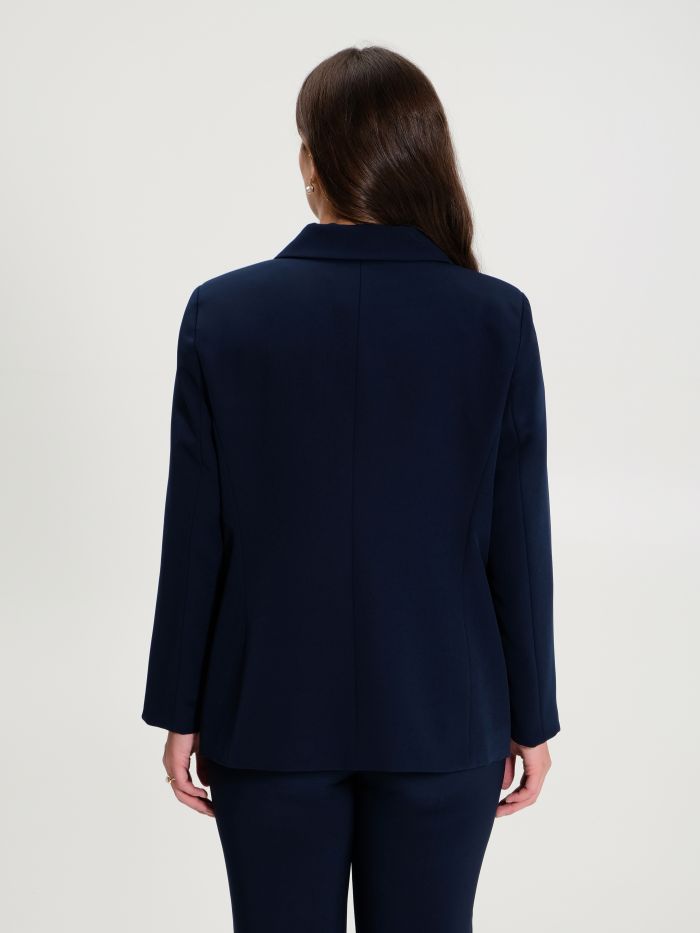 Rinascimento Giacca Curvy a Due Bottoni Blu Navy Vendita Economica