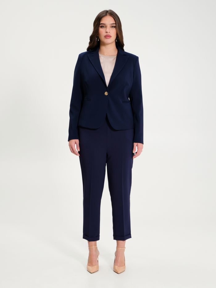 Rinascimento Giacca Curvy Monobottone Blu Navy Saldi Di Fabbrica