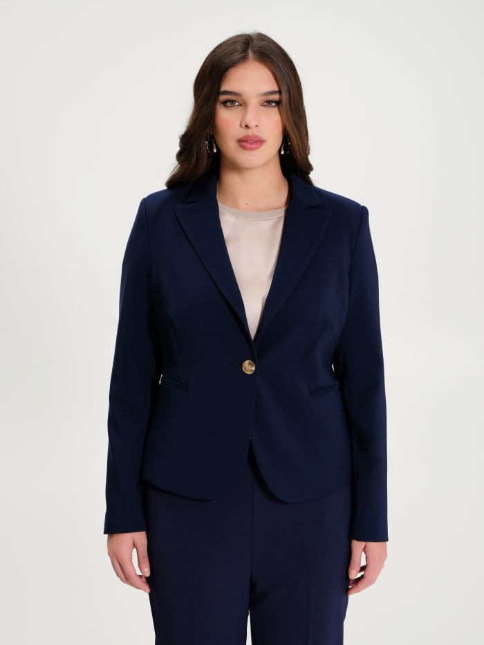 Rinascimento Giacca Curvy Monobottone Blu Navy Saldi Di Fabbrica
