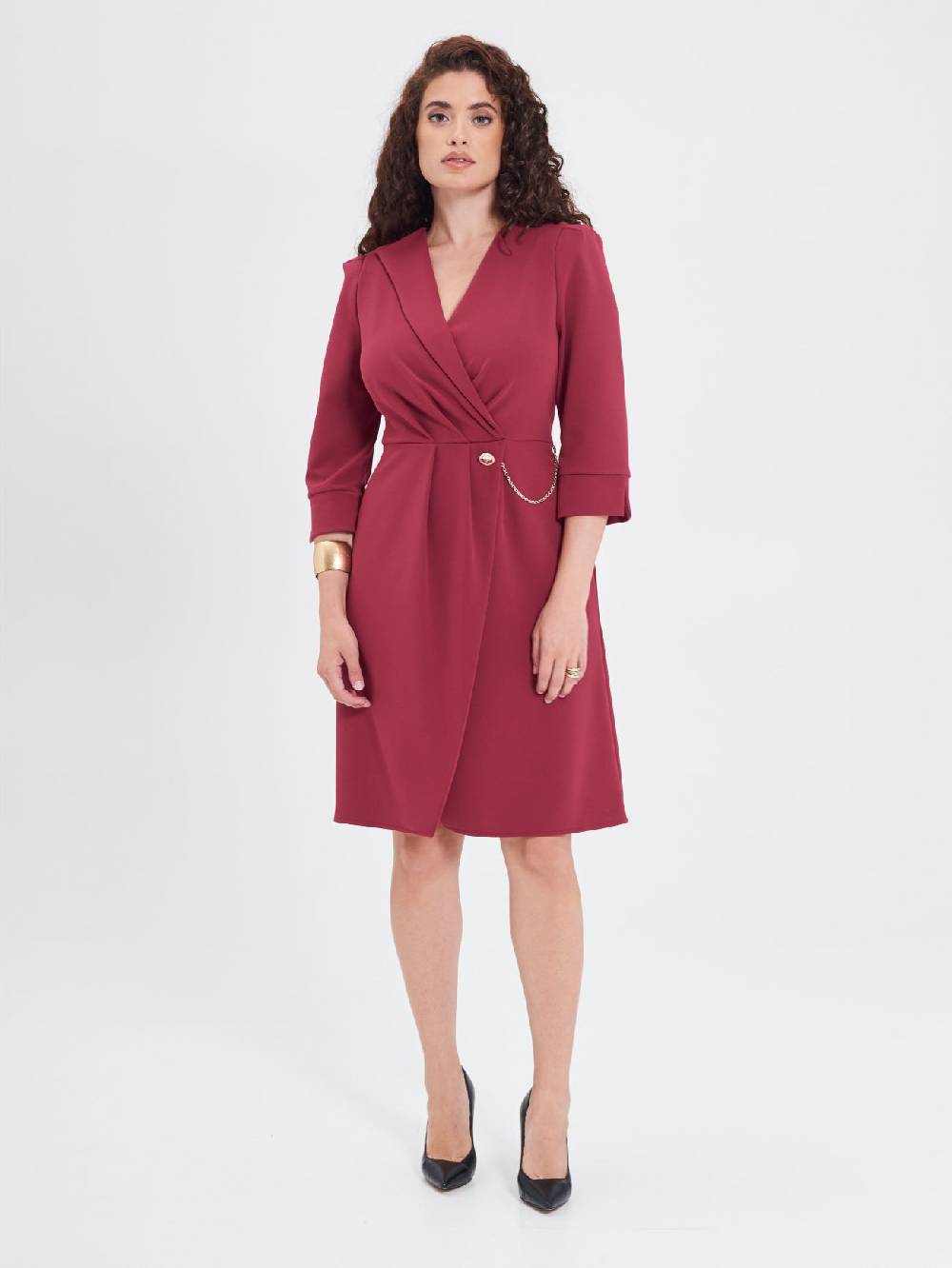 Rinascimento Abito Wrap Curvy Bordeaux Vendite Flash