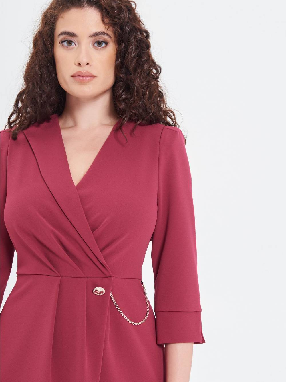 Rinascimento Abito Wrap Curvy Bordeaux Vendite Flash