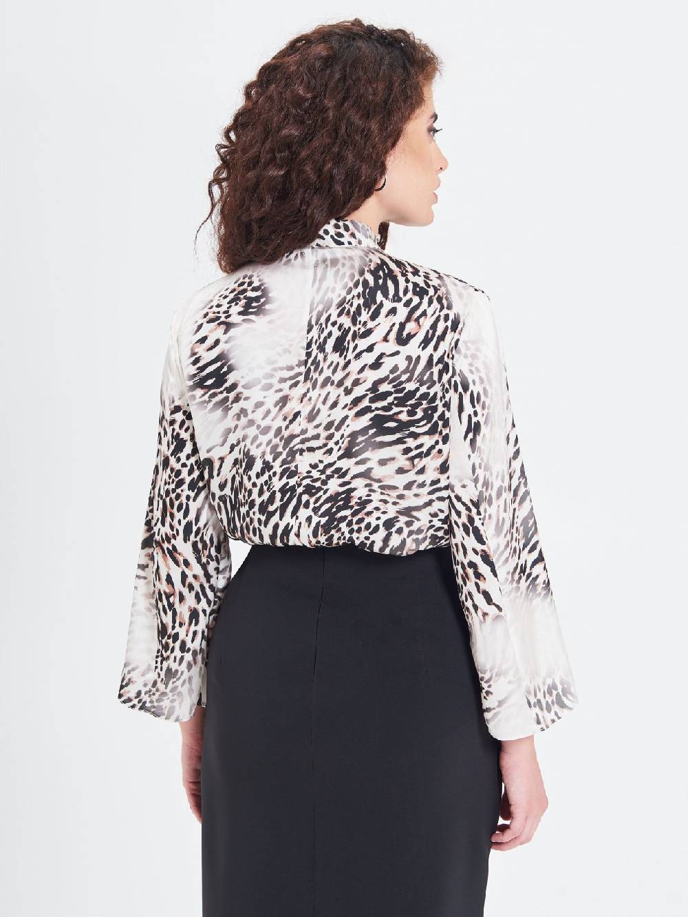 Rinascimento Blusa Curvy Animalier con Fiocco In Saldo