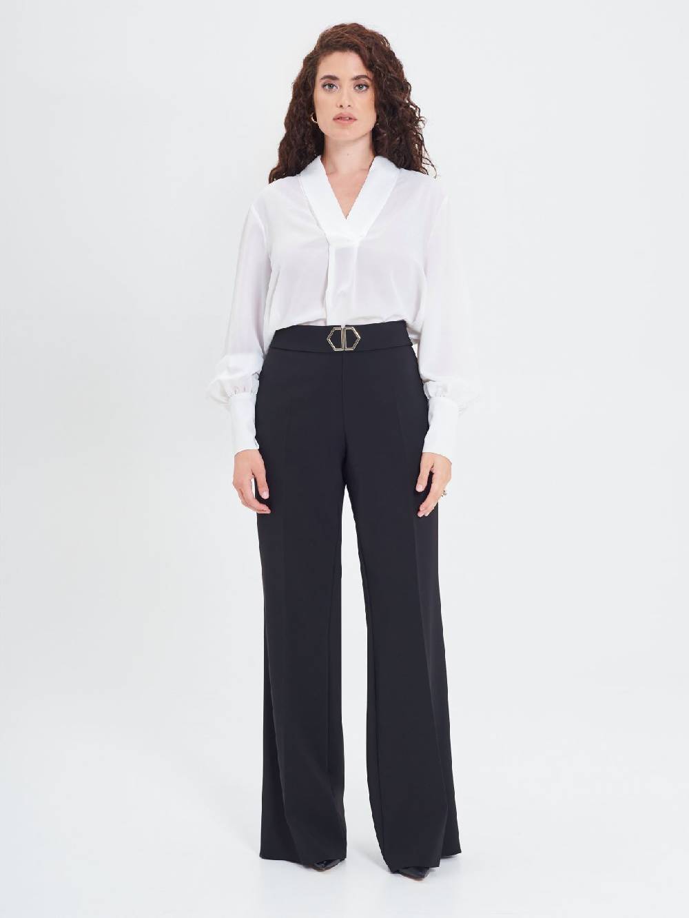Rinascimento Pantaloni Curvy Fibbia Geometrica Vendita calda
