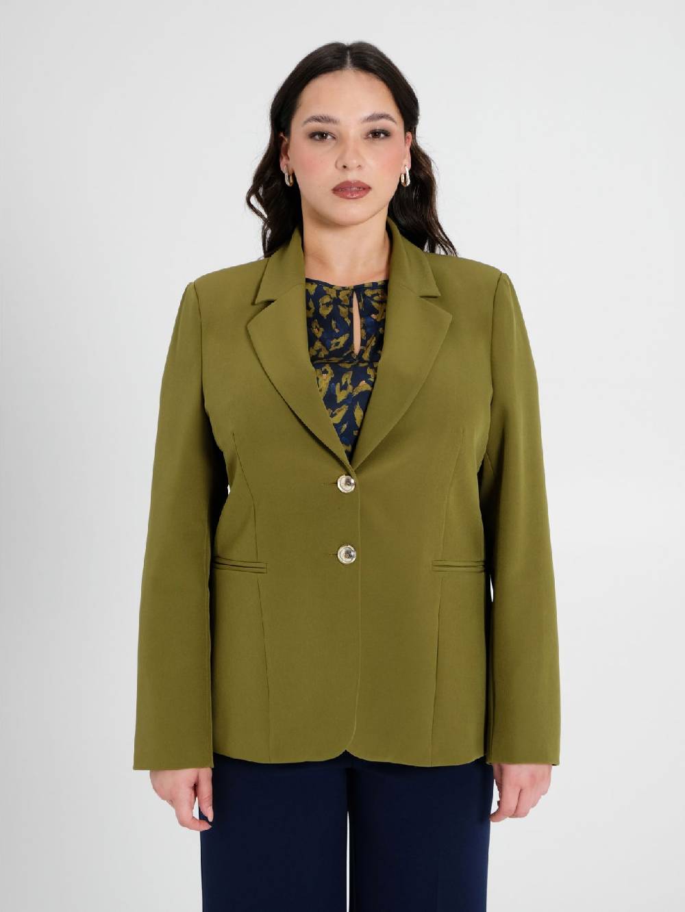 Rinascimento Giacca Curvy Verde Muschio In Linea