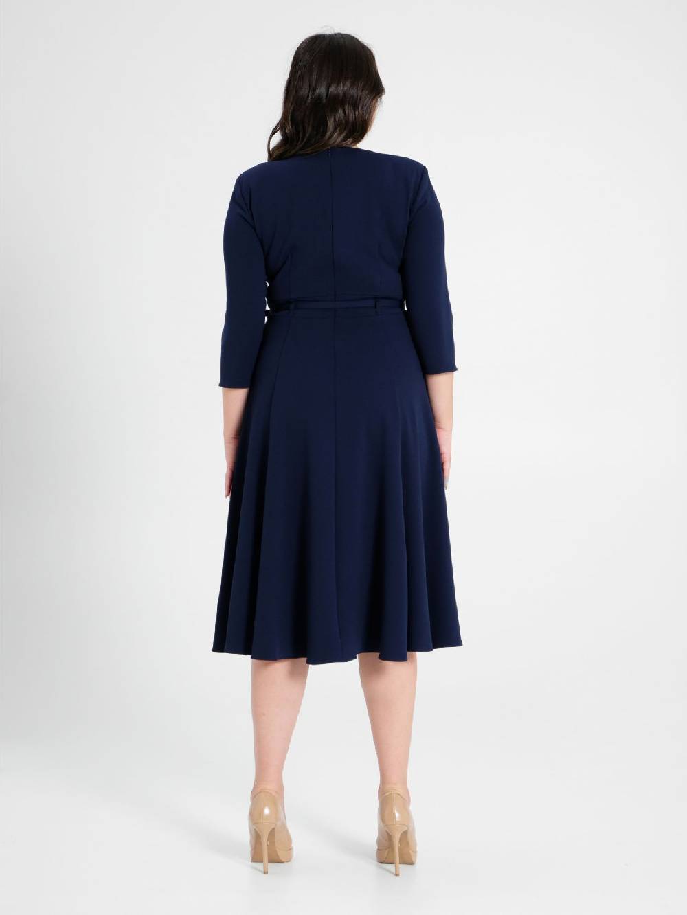 Rinascimento Abito Curvy Midi Blu Qualità