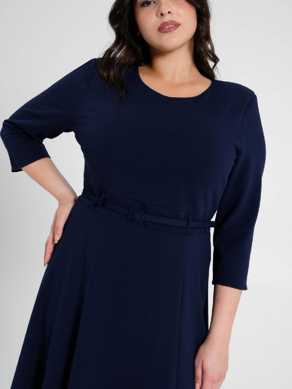 Rinascimento Abito Curvy Midi Blu Qualità