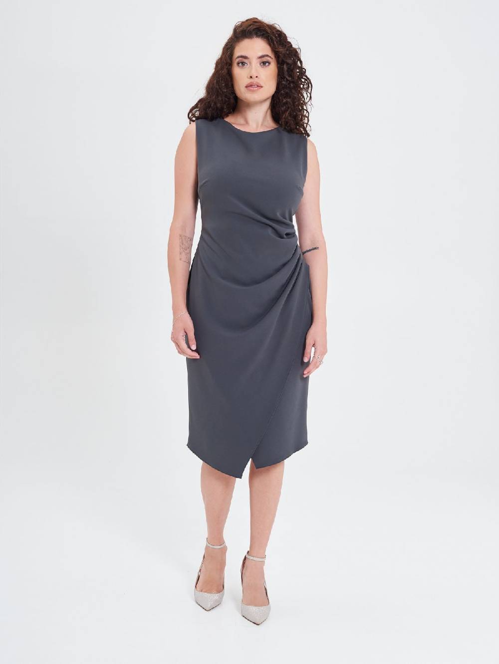 Rinascimento Tubino Curvy Drappeggiato Vendita