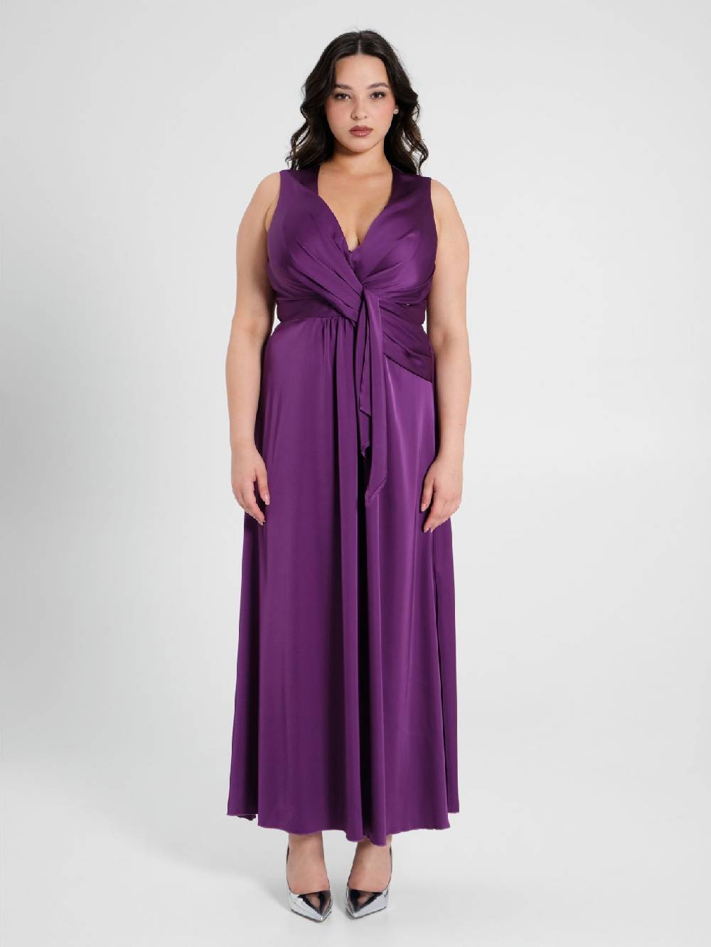 Rinascimento Abito Lungo Curvy Viola Melanzana Promozione