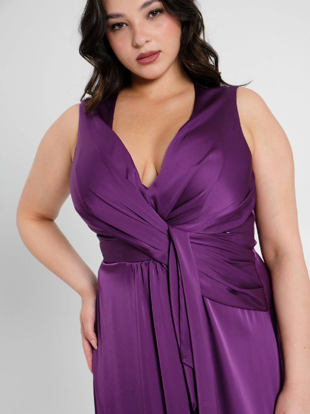 Rinascimento Abito Lungo Curvy Viola Melanzana Promozione