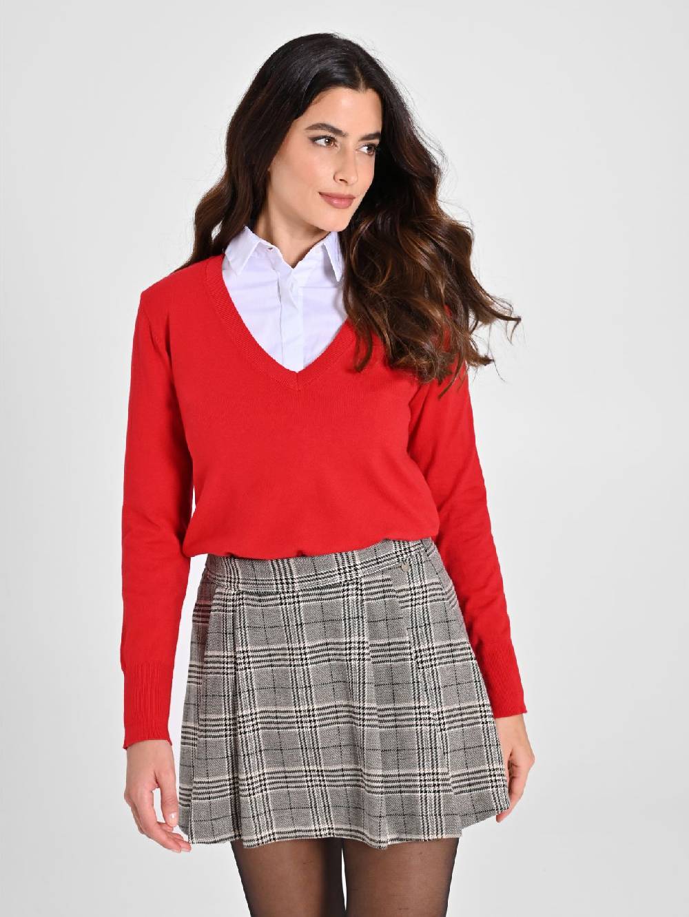 Rinascimento Maglia con Scollo a "V" Rossa Ecotec® Offerta