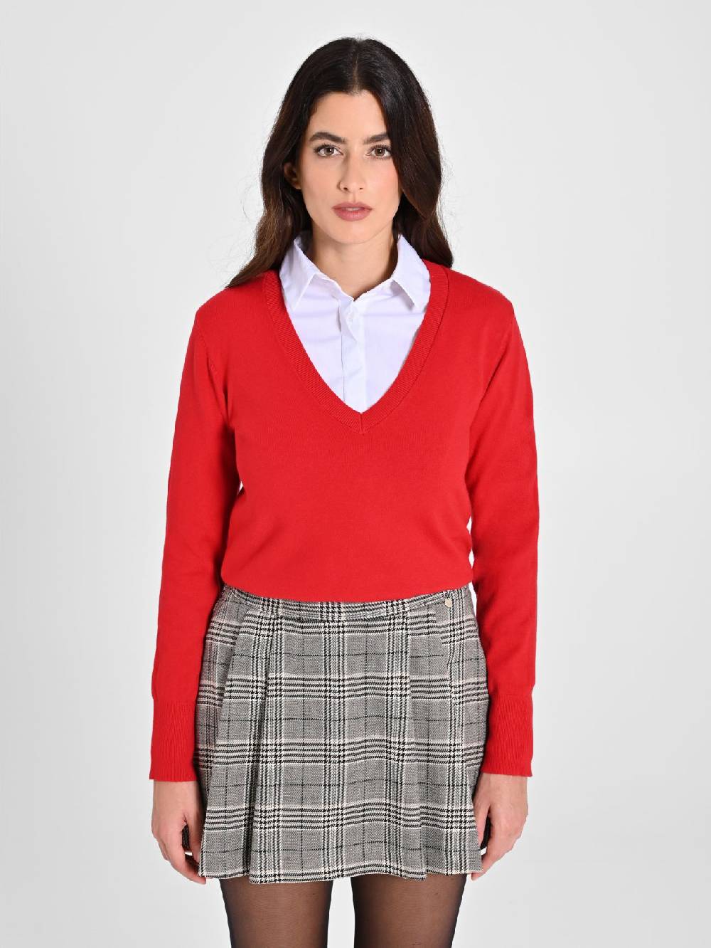 Rinascimento Maglia con Scollo a "V" Rossa Ecotec® Offerta