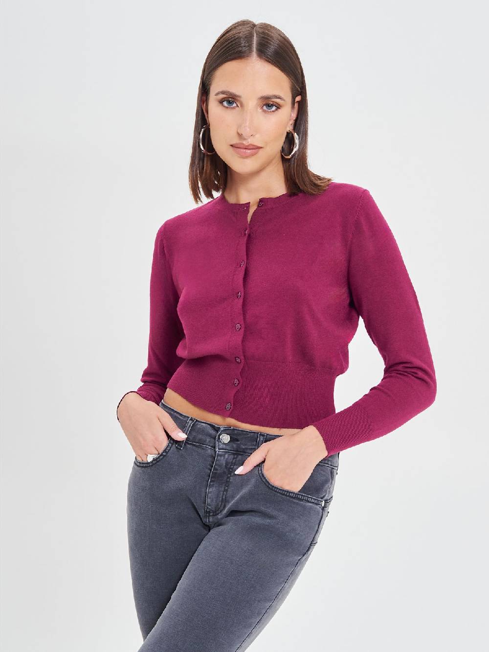 Rinascimento Cardigan Bordeaux in Maglia Eco Vero® Outlet