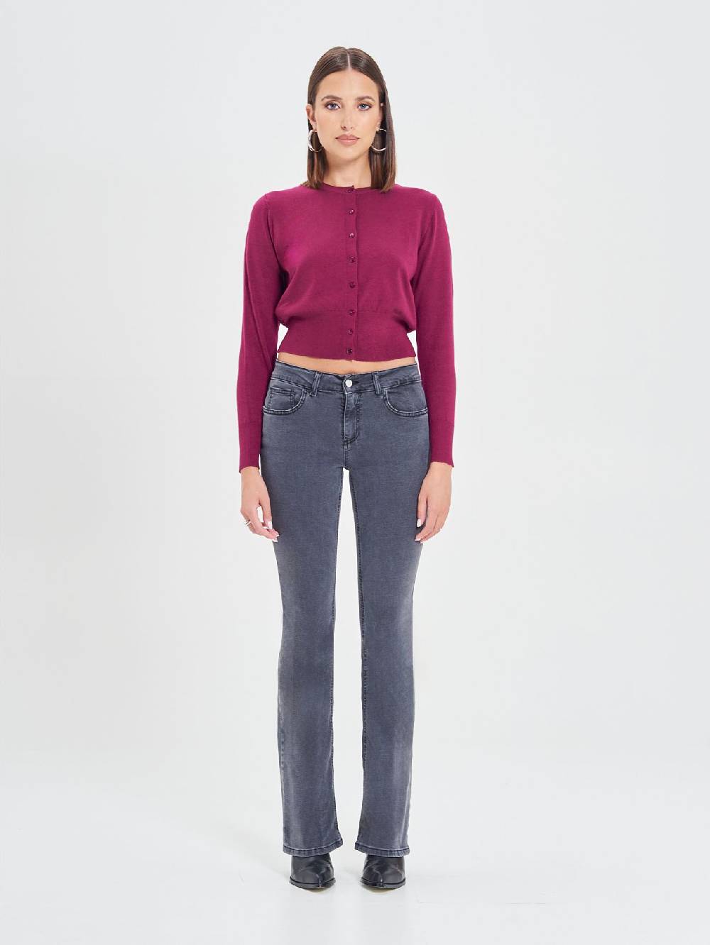 Rinascimento Cardigan Bordeaux in Maglia Eco Vero® Outlet