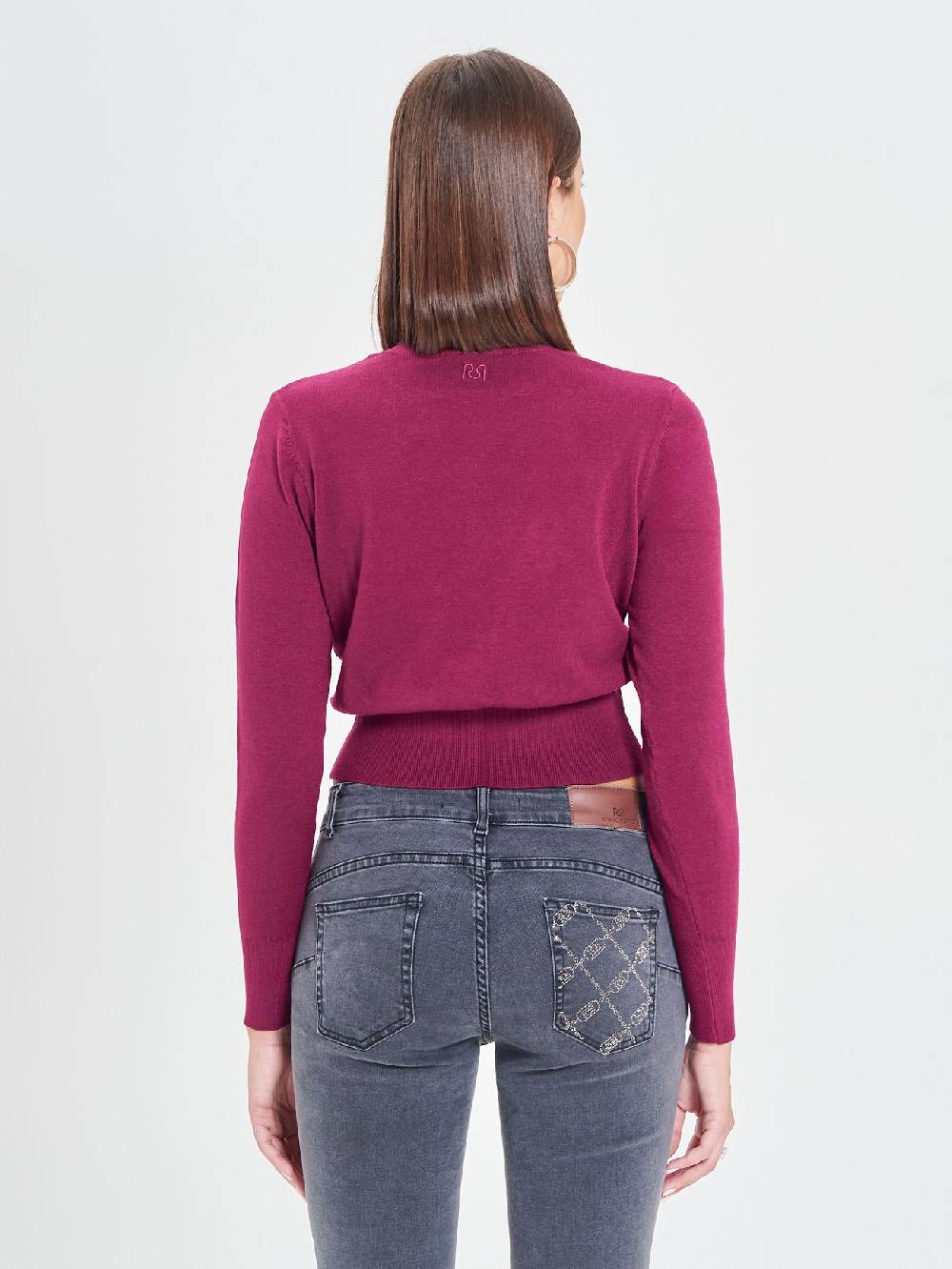 Rinascimento Cardigan Bordeaux in Maglia Eco Vero® Outlet