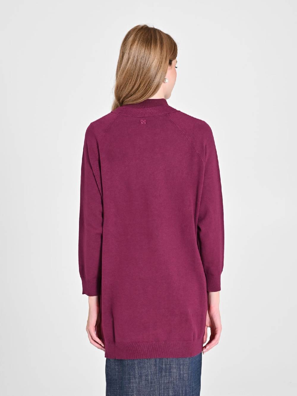 Rinascimento Cardigan Bordeaux in Maglia Saldi