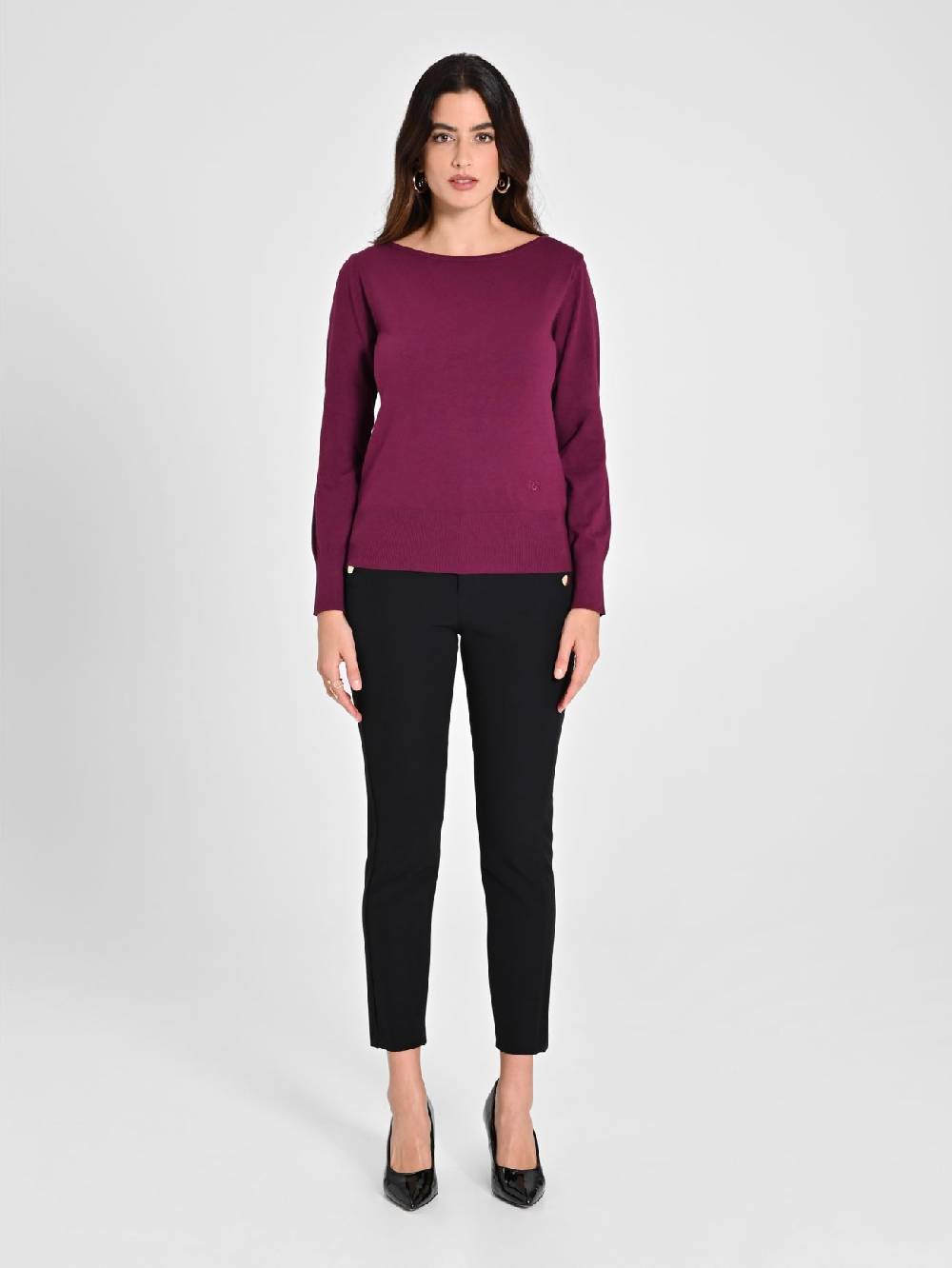 Rinascimento Maglioncino Bordeaux Manica Lunga Vendite Flash