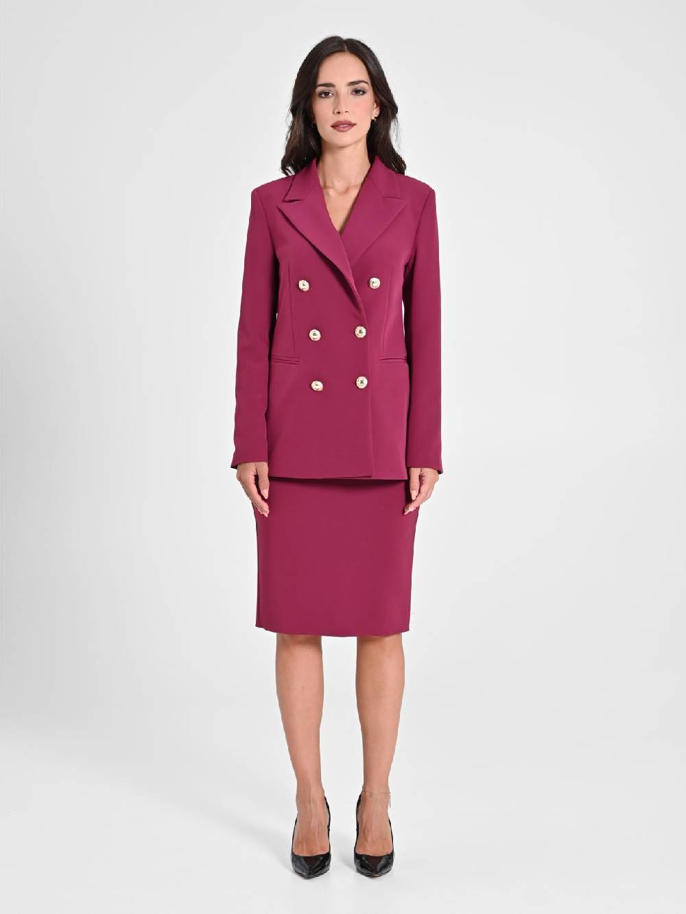 Rinascimento Giacca Doppiopetto Bordeaux Donna Promozione Limitata